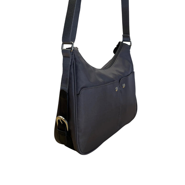 Mosey By Bagallini Grey Nylon With Adjustable Strap Crossbody Shoulder Bag Sz M