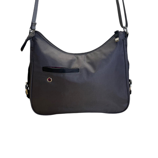 Mosey By Bagallini Grey Nylon With Adjustable Strap Crossbody Shoulder Bag Sz M