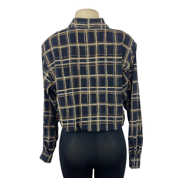Vintage Yves St. Clair Plaid Button-Up Blouse
