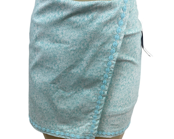 Crown & Ivy Womens Light Blue Floral Wrap Skort Size 4 - New