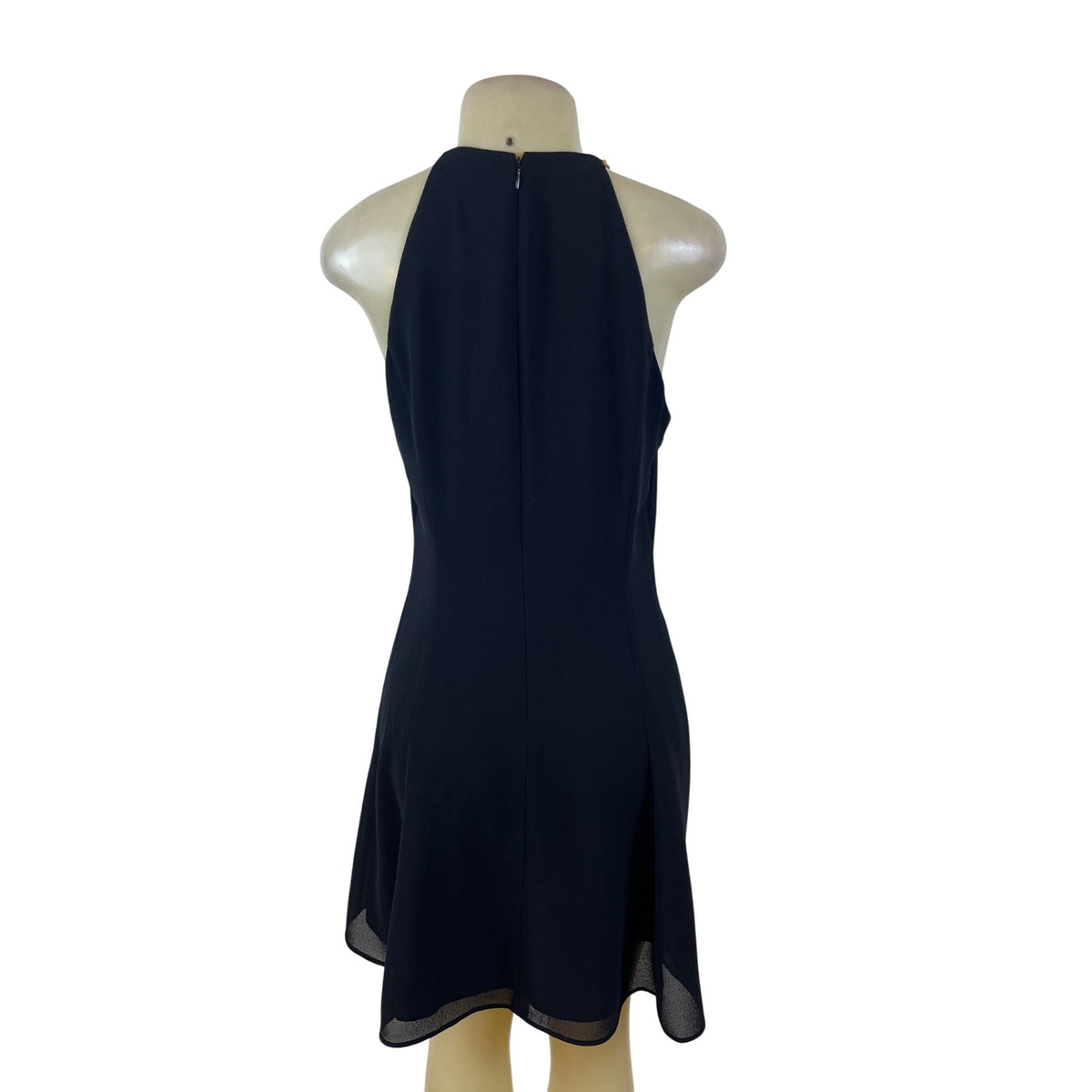 Datiani Black Sleeveless Halter Chain Detailed Dress For Women A-Line Fit Sz 12