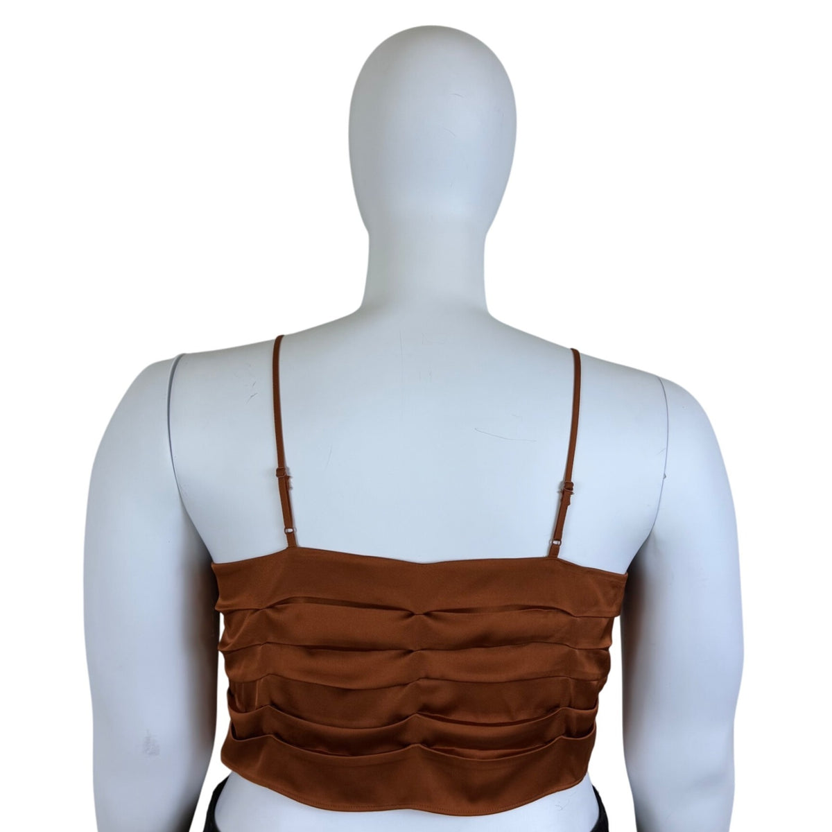 Express Womens Burnt Orange Polyester Ruched Front Cami Top Adjustable Straps XL