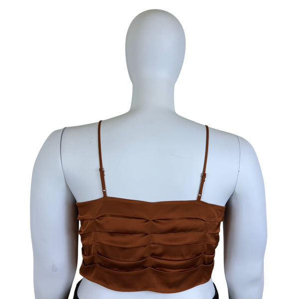 Express Womens Burnt Orange Polyester Ruched Front Cami Top Adjustable Straps XL