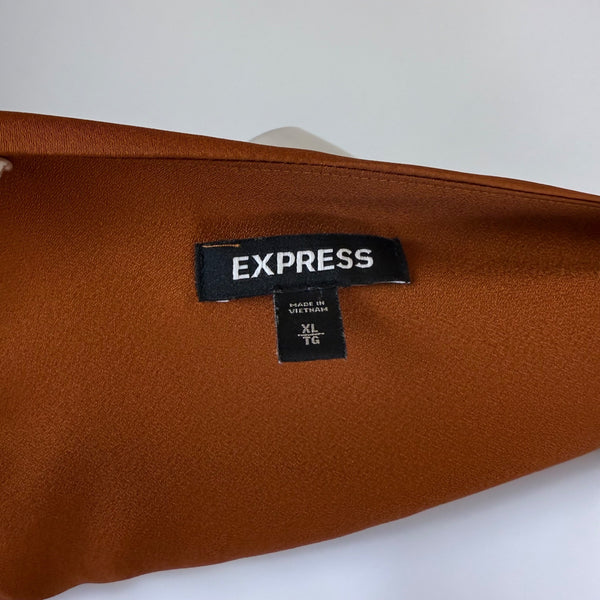 Express Womens Burnt Orange Polyester Ruched Front Cami Top Adjustable Straps XL