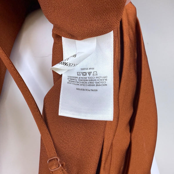 Express Womens Burnt Orange Polyester Ruched Front Cami Top Adjustable Straps XL