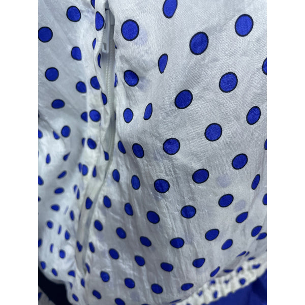 Vintage Ellesse Women's White and Blue Polka Dots Tracksuit Sz 12