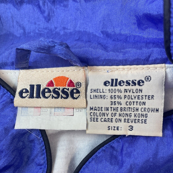 Vintage Ellesse Women's White and Blue Polka Dots Tracksuit Sz 12