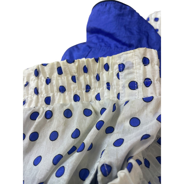 Vintage Ellesse Women's White and Blue Polka Dots Tracksuit Sz 12