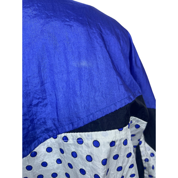 Vintage Ellesse Women's White and Blue Polka Dots Tracksuit Sz 12