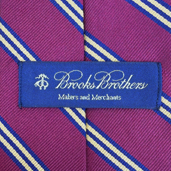 Vintage Brooks Brothers Burgundy Stripe Silk Tie Classic Business Accessory