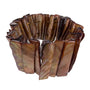 Mother-Of-Pearl Elastic Brown Wide Bracelet Striated Finish Stretchable Jewelry