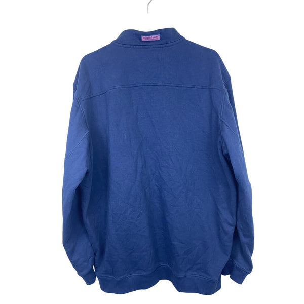 Vineyard Vines Mens Blue Cotton Blend Quarter-Zip Pullover Sweatshirt Size XL