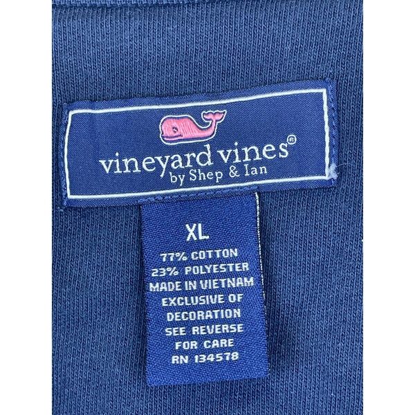 Vineyard Vines Mens Blue Cotton Blend Quarter-Zip Pullover Sweatshirt Size XL