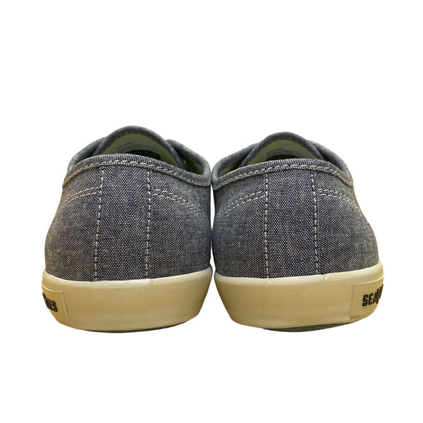 SeaVees Big Kids Blue Cotton Chambray Lace-Up Monterey Kids Sneakers Size 5Y