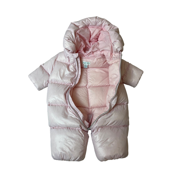 Ralph Lauren Baby Pink Puffer Snowsuit With Mittens & Booties Size 3M