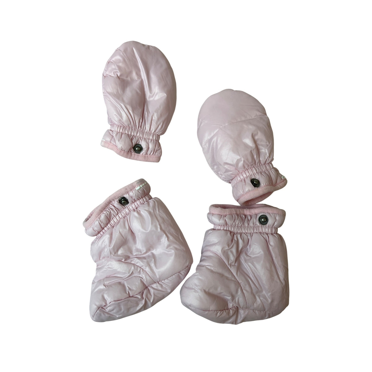 Ralph Lauren Baby Pink Puffer Snowsuit With Mittens & Booties Size 3M