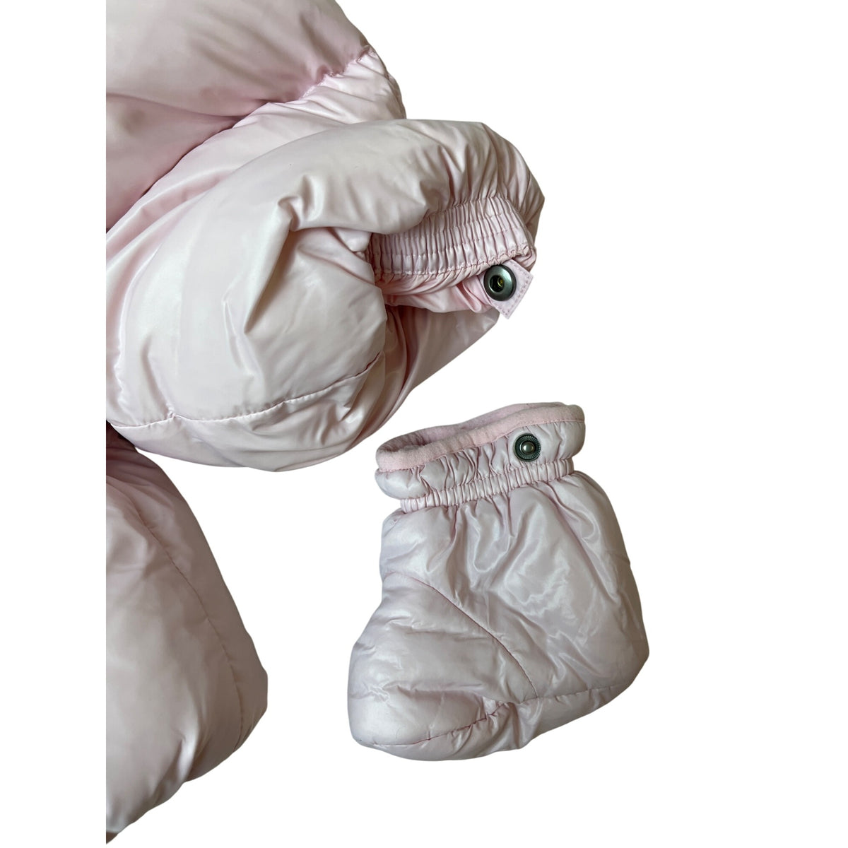 Ralph Lauren Baby Pink Puffer Snowsuit With Mittens & Booties Size 3M