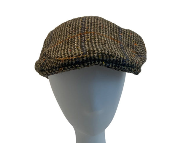 Vintage Millars Men's Grey Woven Virgin Wool Plaid Ivy Cap