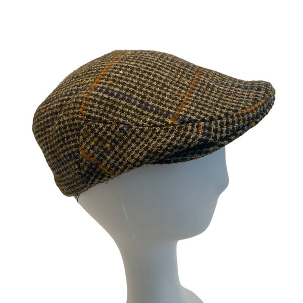 Vintage Millars Men's Grey Woven Virgin Wool Plaid Ivy Cap