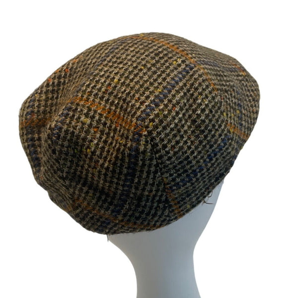 Vintage Millars Men's Grey Woven Virgin Wool Plaid Ivy Cap