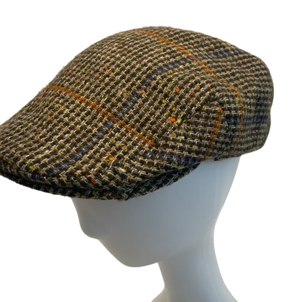 Vintage Millars Men's Grey Woven Virgin Wool Plaid Ivy Cap