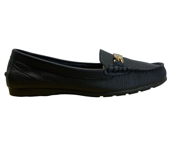 Coach New York Women’s Black Leather Gold Hardware Olive Loafers Size 6.5B