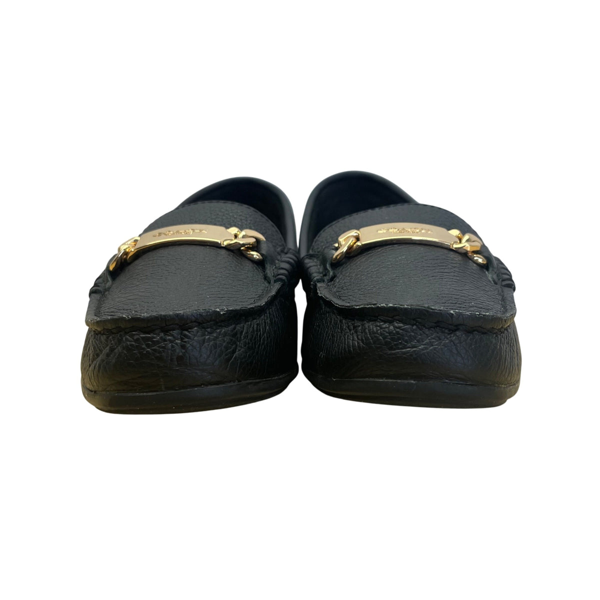 Coach New York Women’s Black Leather Gold Hardware Olive Loafers Size 6.5B