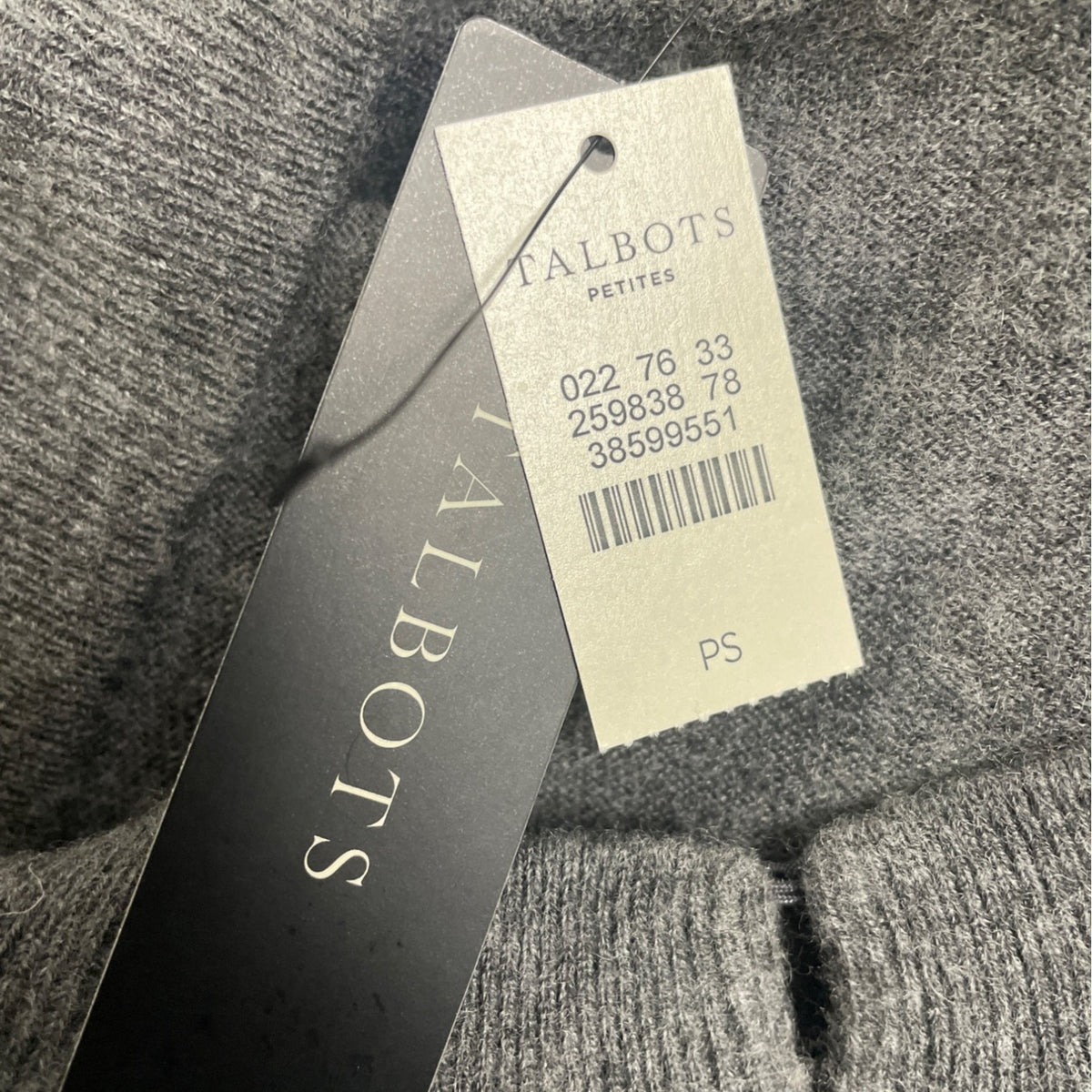 Talbots Petites Gray Beaded Cardigan Sweater With Hook Closure Size SP - New