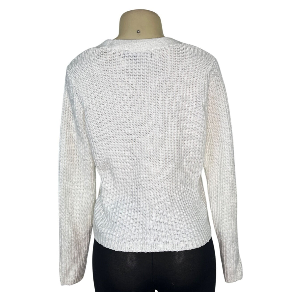 Marc New York White Knit Button-Up Cardigan Size XS