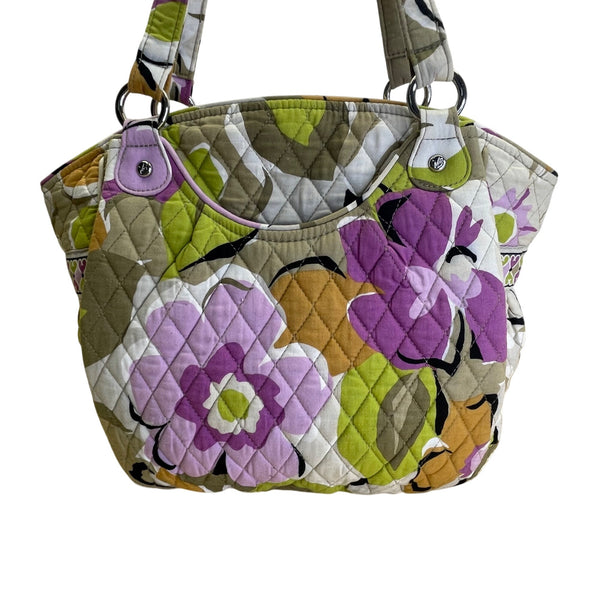 Vera Bradley Quilted Floral Print Zipper Closure & Interior Pockets Tote Bag
