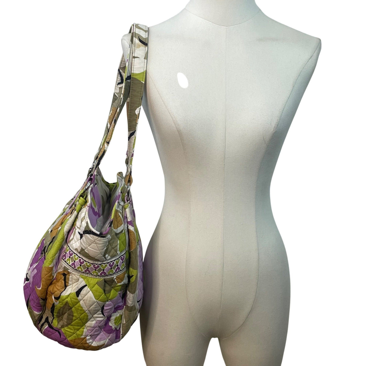 Vera Bradley Quilted Floral Print Zipper Closure & Interior Pockets Tote Bag