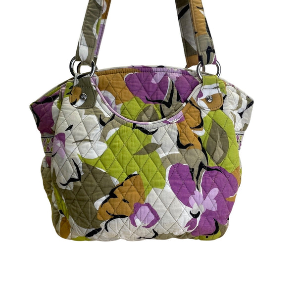 Vera Bradley Quilted Floral Print Zipper Closure & Interior Pockets Tote Bag
