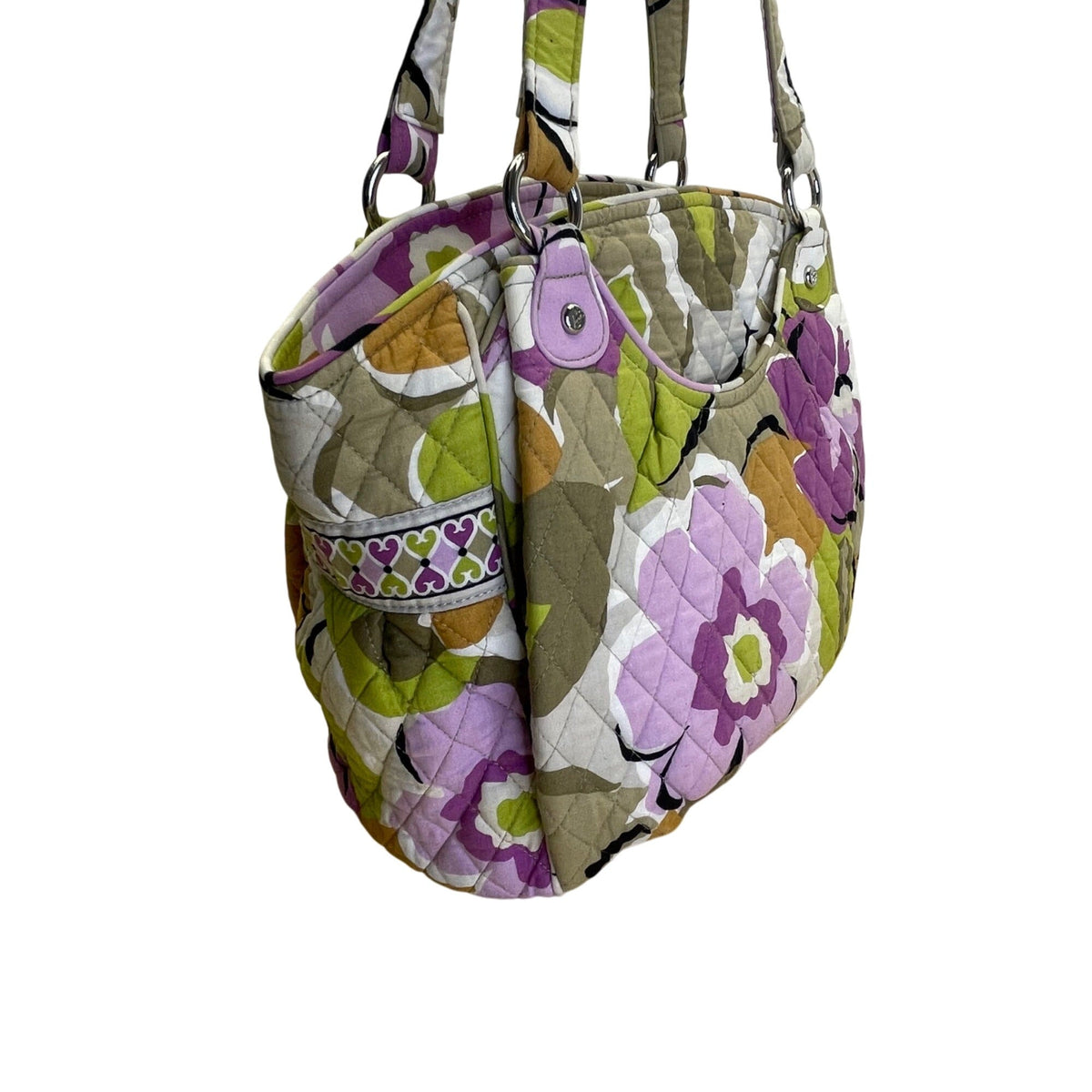 Vera Bradley Quilted Floral Print Zipper Closure & Interior Pockets Tote Bag