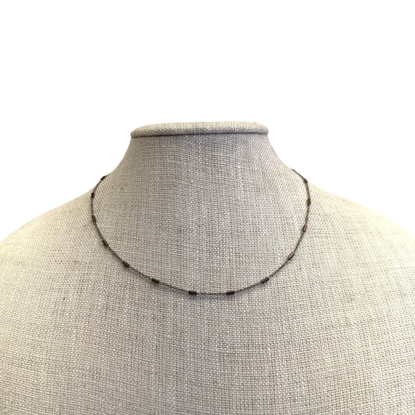 Women's Gold Tone Bar Link Chain Necklace Sz 16in