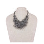 Statement Choker Necklace Women Black Chain Crystal Bead Dramatic Cluster Adjustable