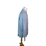 Club Room Mens Blue Striped Soft Washed Cotton Shirt Classic Fit Size L - New