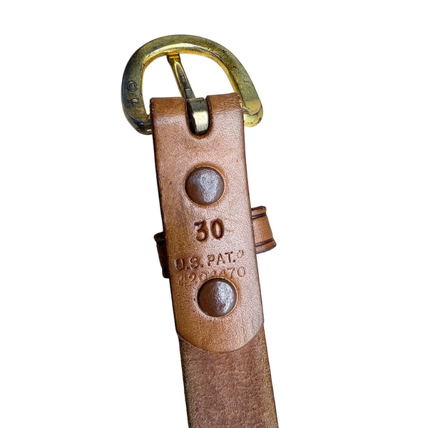 Cry Baby Ranch Embossed Leather Belt With Floral Design & Brass Buckle