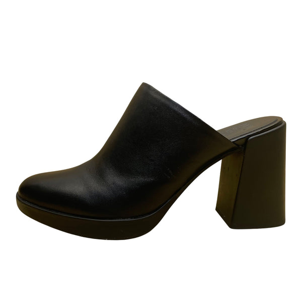 Naturalizer Women’s Black Leather Block Heel Slip-On Gen N Mules Size 10M