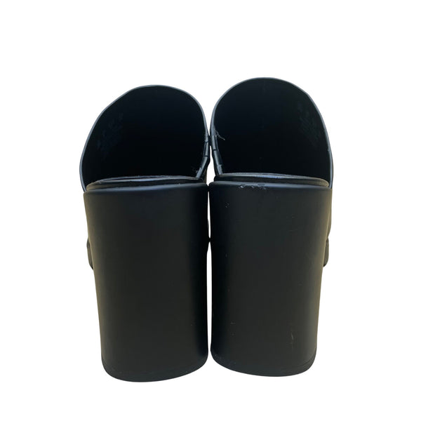 Naturalizer Women’s Black Leather Block Heel Slip-On Gen N Mules Size 10M