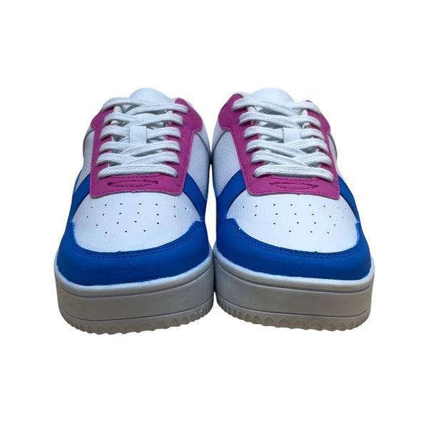 Time & Tru Women’s White Blue & Pink Custom Memory Foam Platform Sneakers Size 9