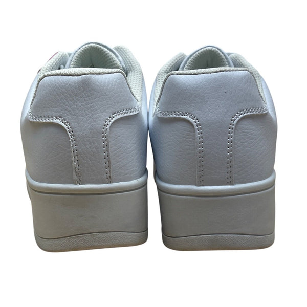 Time & Tru Women’s White Blue & Pink Custom Memory Foam Platform Sneakers Size 9