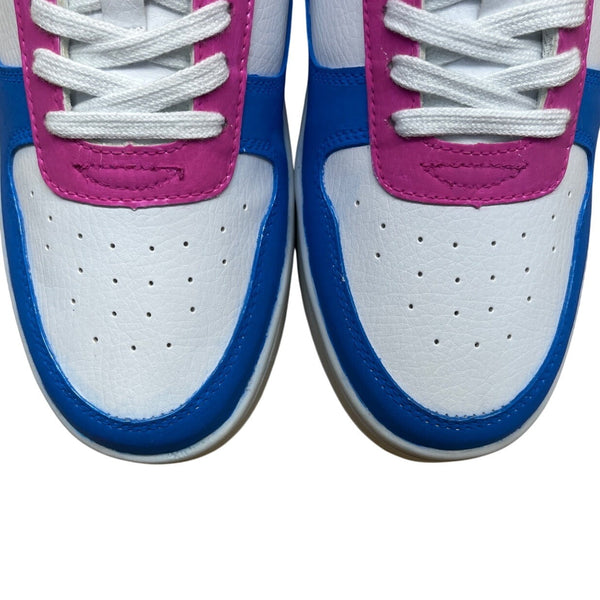 Time & Tru Women’s White Blue & Pink Custom Memory Foam Platform Sneakers Size 9