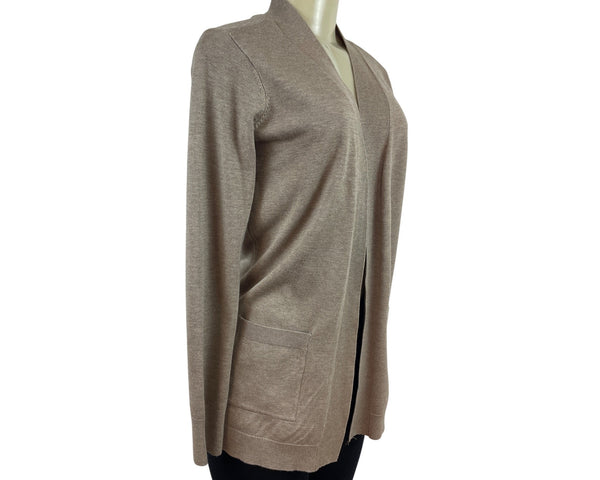 Karen Scott Womens Open-Front Cardigan Sweater Tan Long Sleeve Size XS - New