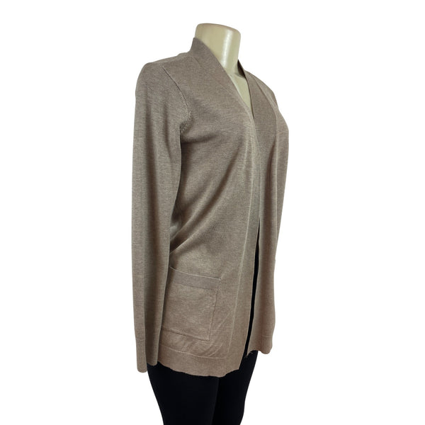 Karen Scott Womens Open-Front Cardigan Sweater Tan Long Sleeve Size XS - New