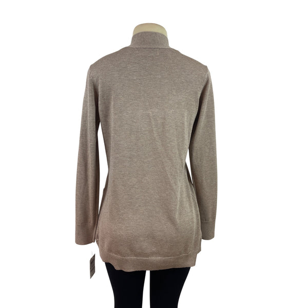 Karen Scott Womens Open-Front Cardigan Sweater Tan Long Sleeve Size XS - New