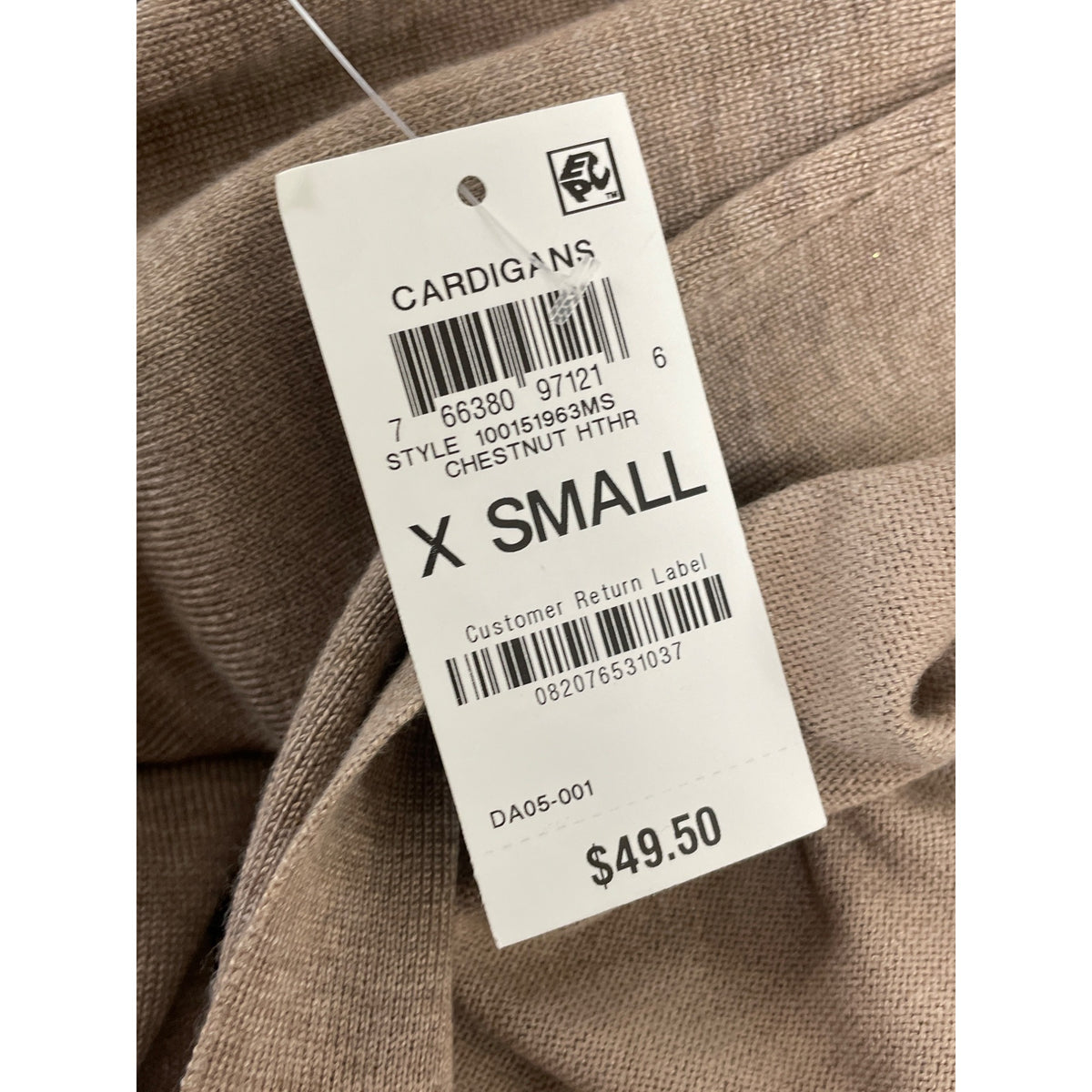 Karen Scott Womens Open-Front Cardigan Sweater Tan Long Sleeve Size XS - New