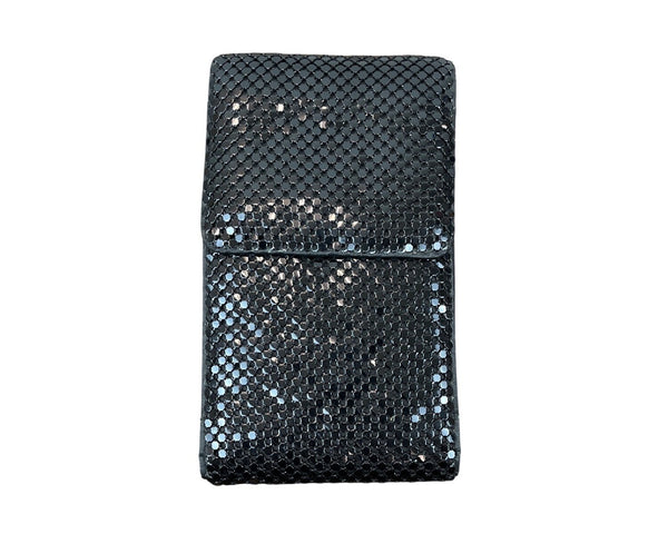 Black Metal Mesh Key Lace Adhesive Back Closure Wallet Clutch Size S