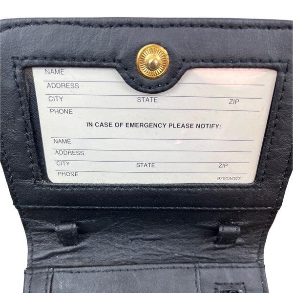 Black Metal Mesh Key Lace Adhesive Back Closure Wallet Clutch Size S