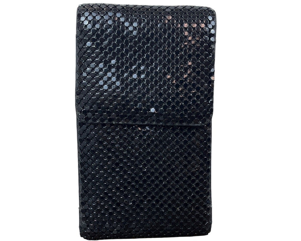 Black Metal Mesh Key Lace Adhesive Back Closure Wallet Clutch Size S