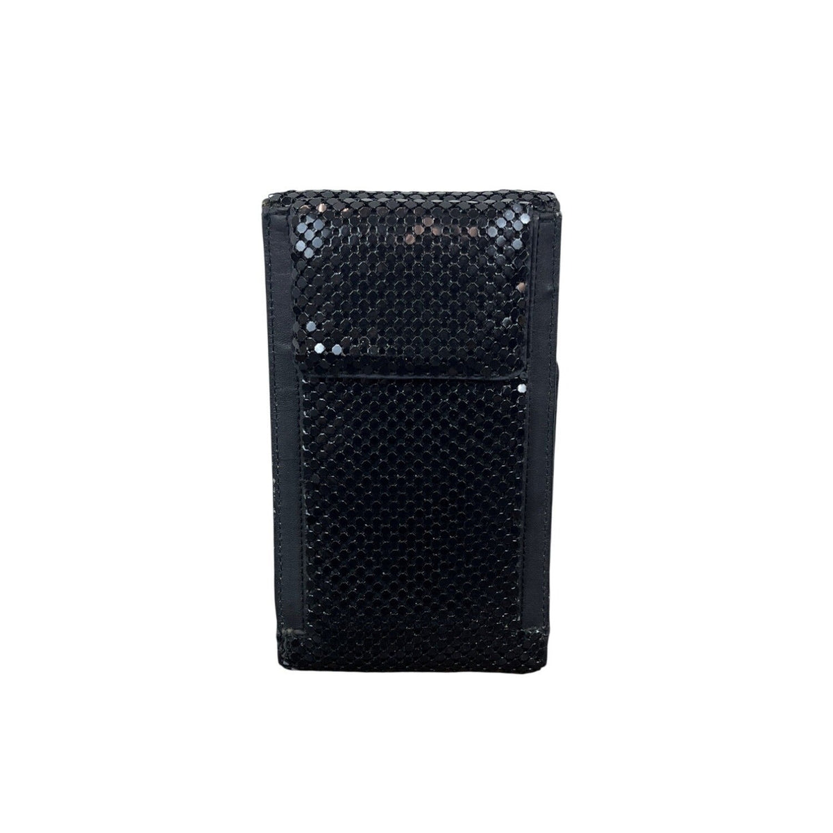 Black Metal Mesh Key Lace Adhesive Back Closure Wallet Clutch Size S